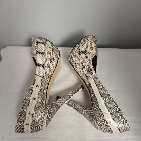 ❤️VERA WANG LAVENDER Python Snake Peep Toe Platform Stiletto Pumps Shoes Sz 5 - Picture 5 of 8